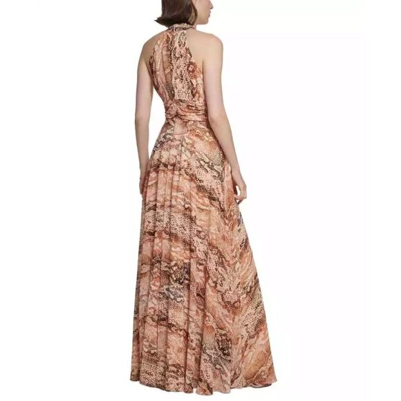 Calvin Klein Womens Snake Print Halter Maxi Dress Size 2 - Picture 2 of 15